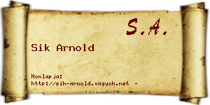 Sik Arnold névjegykártya